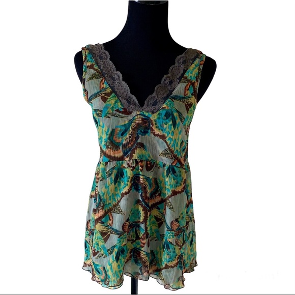 BUFFALO by David Bitton NWOT Butterfly & Lace ‘Danielle’ Tank Top Size Small - Picture 2 of 8